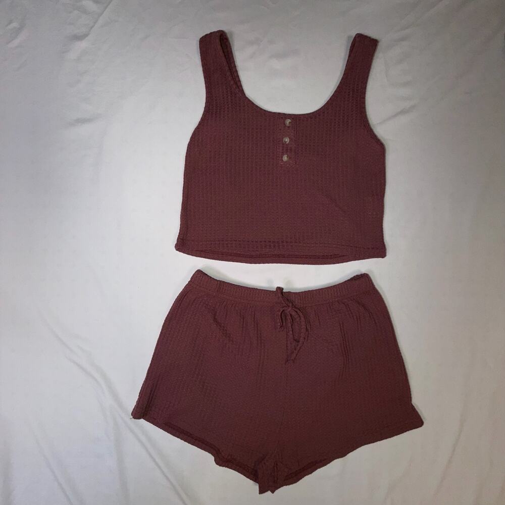 Womens Mauve Pajama Set - 2 Piece - Size Small
